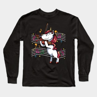 Magical Unicorn Violinist Violin Player Long Sleeve T-Shirt